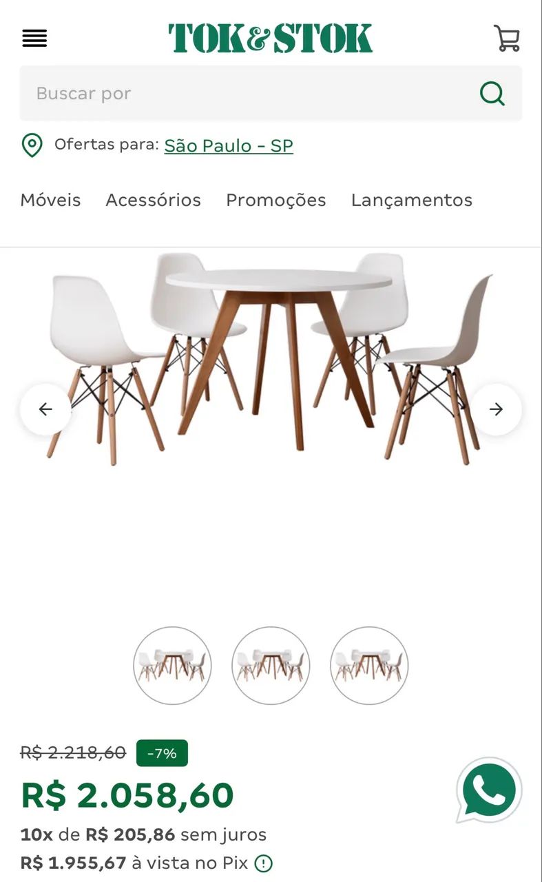 Conjunto mesa com quatro cadeiras linda. - Foto 4