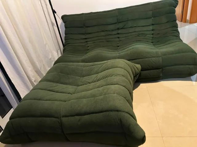 Sofá Togo verde-musgo + puff ? conjunto modular - Foto 4