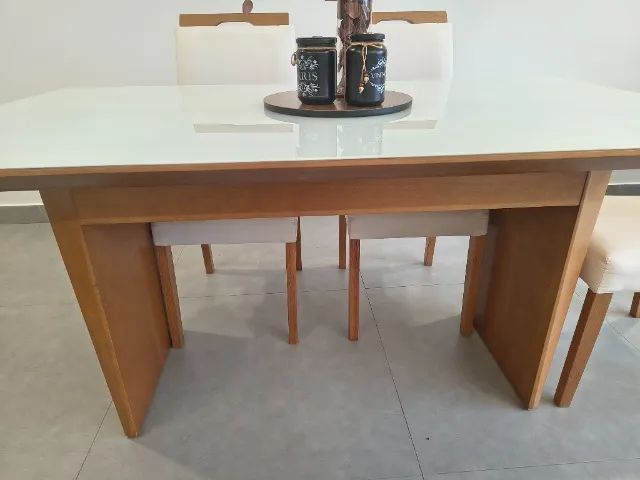 Conjunto de Sala de Jantar Retangular com 6 Cadeiras - Excelente Estado! - Foto 5