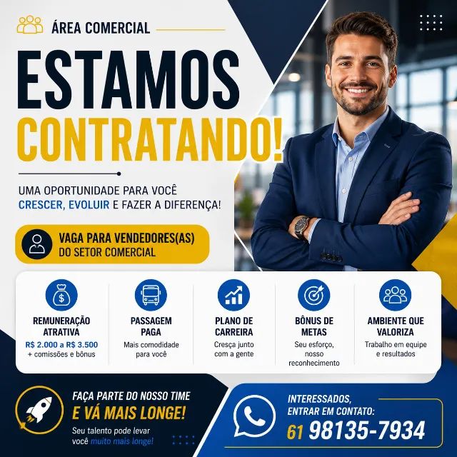 Contrato vendedor - Sem experiencia