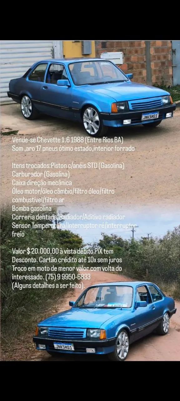 Chevrolet Chevette L / SL / Sl/e / DL / SE 1.6 1988