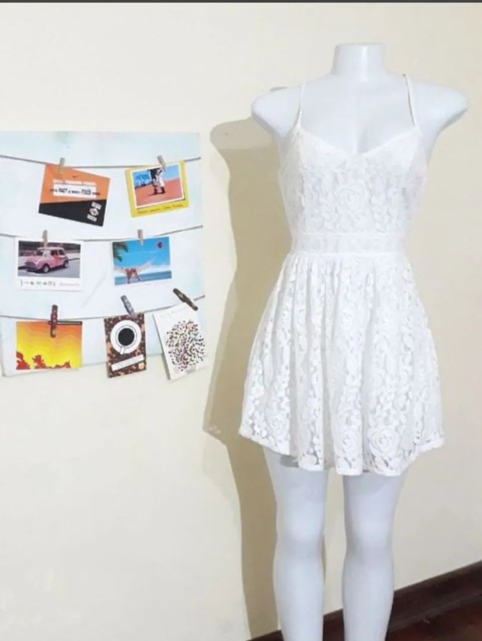Vestido branco renda abercrombie luxo tam M