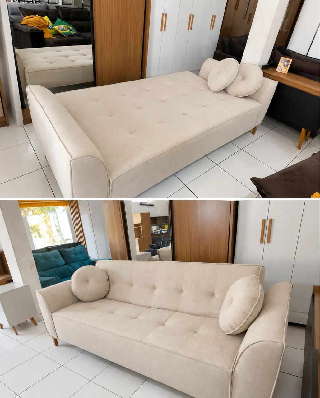 Sofá cama living design maravilhoso  - Foto 2