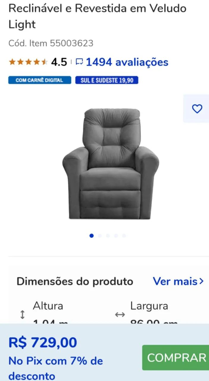 Poltrona reclinável  - Foto 2