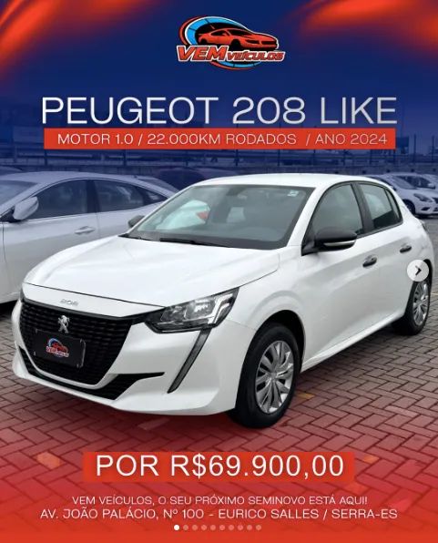 Peugeot 208 LIKE 1.0 FLEX 6V 5P MEC. 2024