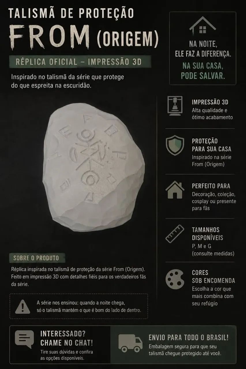 Talismã de Proteção da Série From (Origem) - Impressão 3D