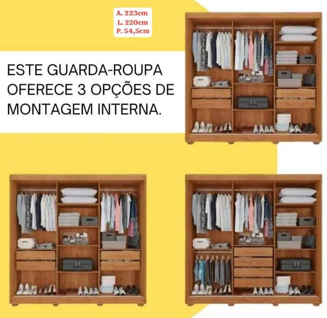 Guarda Roupa 100% MDF c/ Espelho 4 Gavetas 3 Portas - Promoção Imperdível! - Foto 2
