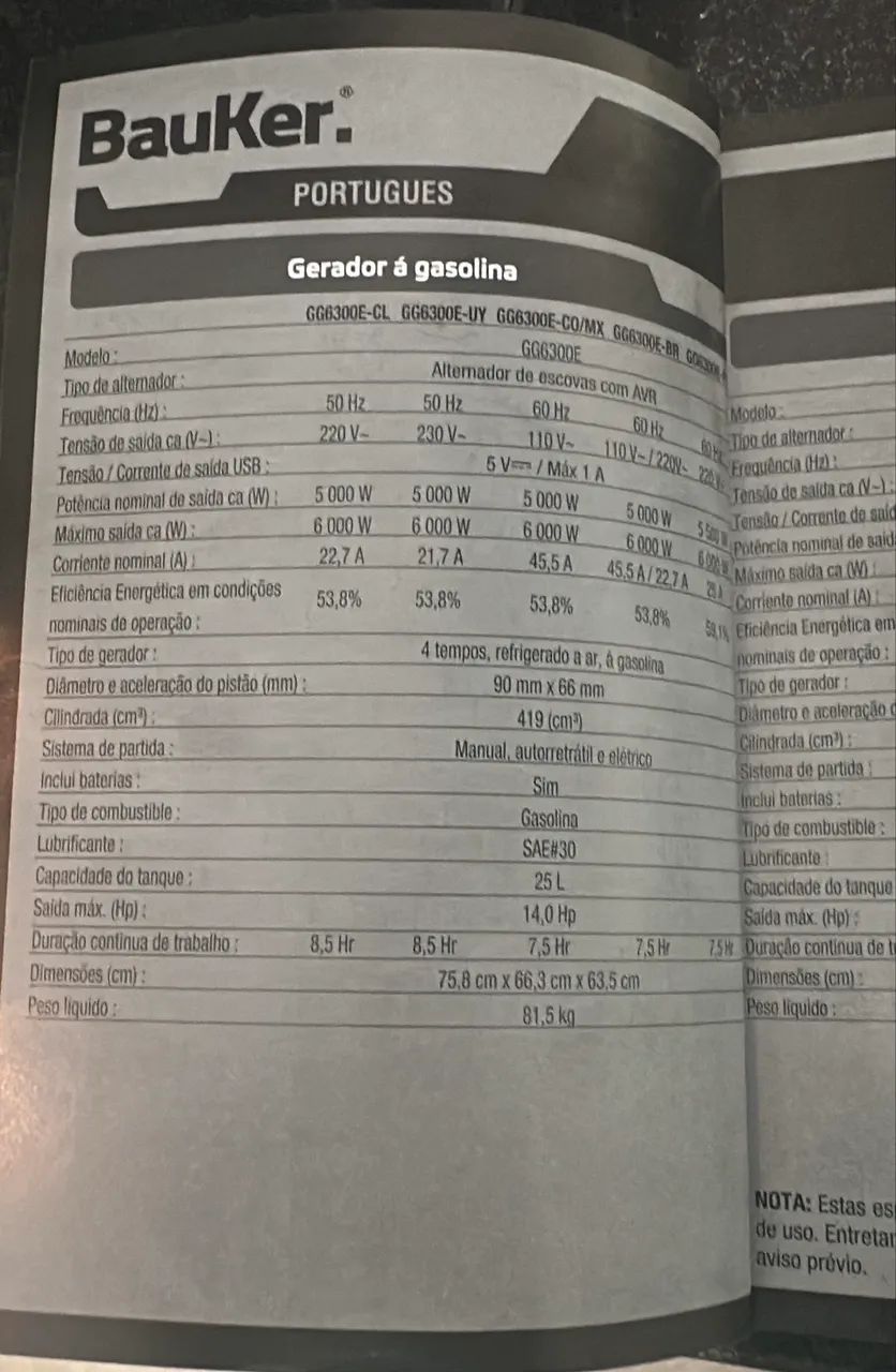 Gerador Bauker GG6300E 6000W - Foto 3