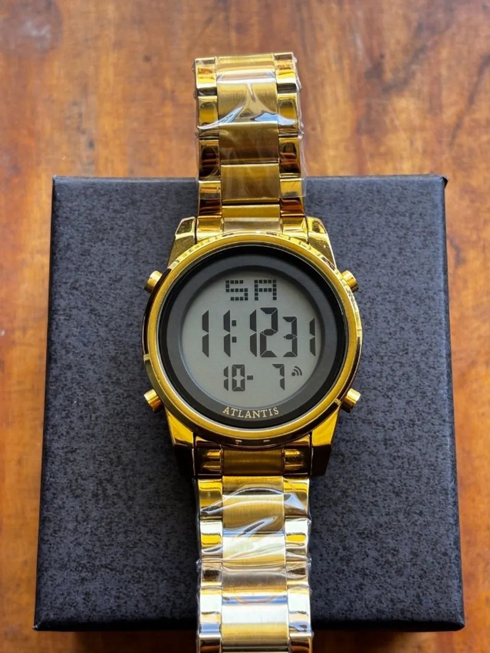 Relogio Digital com pulseira Aço Dourado - Relogio Atlantis G8061 - Foto 3