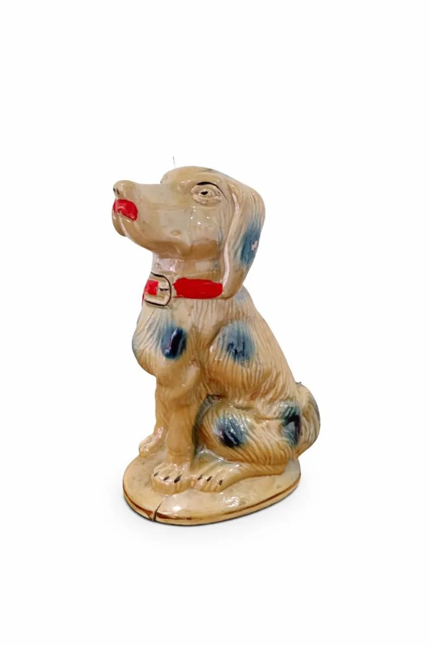 Cachorro Decorativo Antigo em Cerâmica Pintada - 20cm