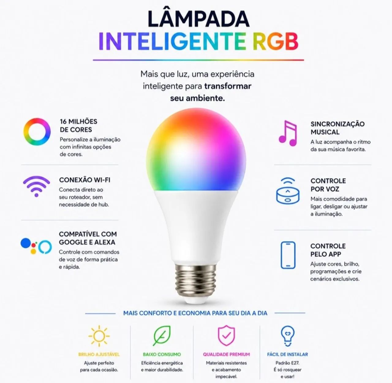 Luminária 3D RGB - Sirius Maré  - Foto 5