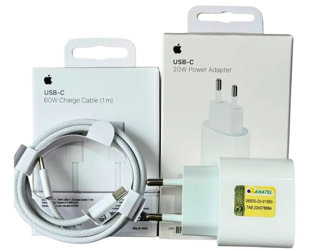 Kit carregador apple usb-c 20w e cabo 60w 1m - Foto 2