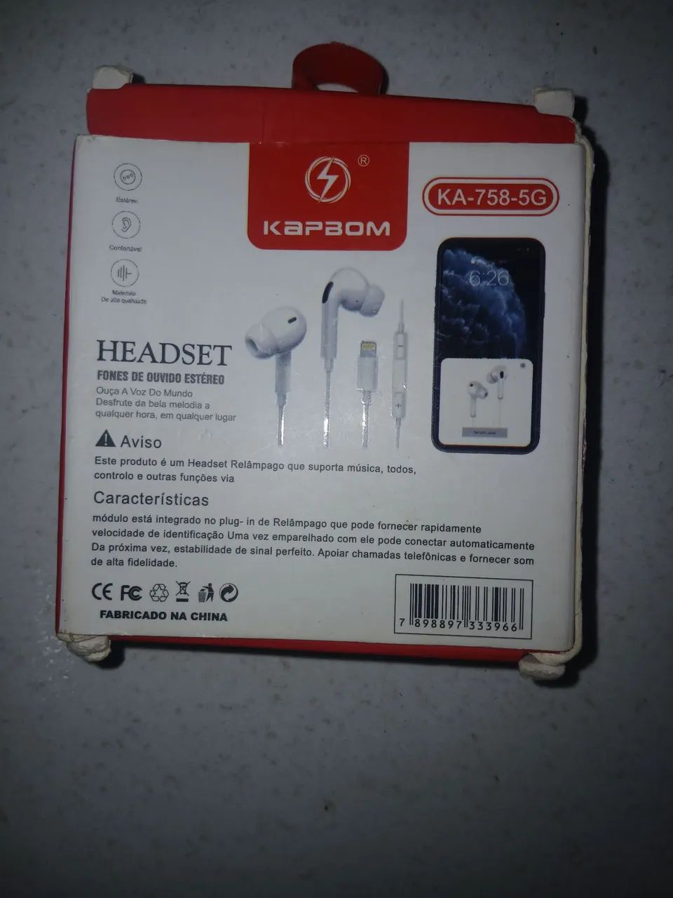 Kit  2 Fones de Ouvido Kapbom Lightning  para IPhone - Foto 3