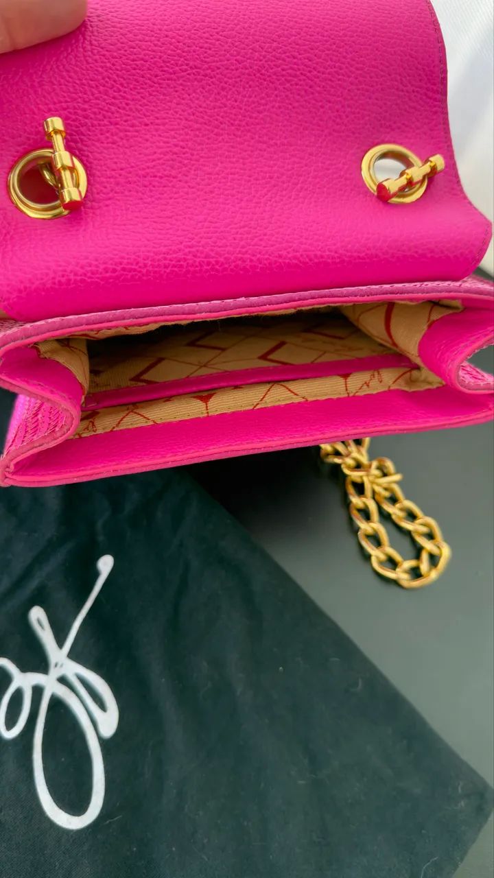 Mini Bolsa Paetê Luiza Barcelos na cor rosa.  Nova - Foto 5