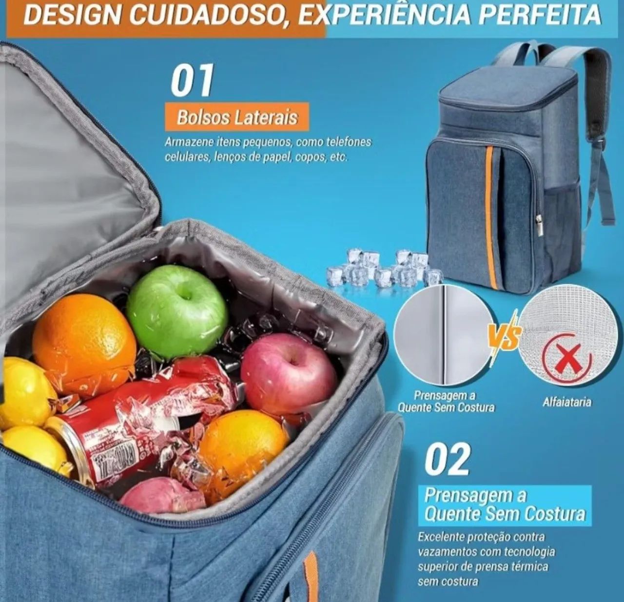 MOCHILA TÉRMICA 18 LITROS - LEVE, PRÁTICA E SUPER ESPAÇOSA! ? - Foto 3