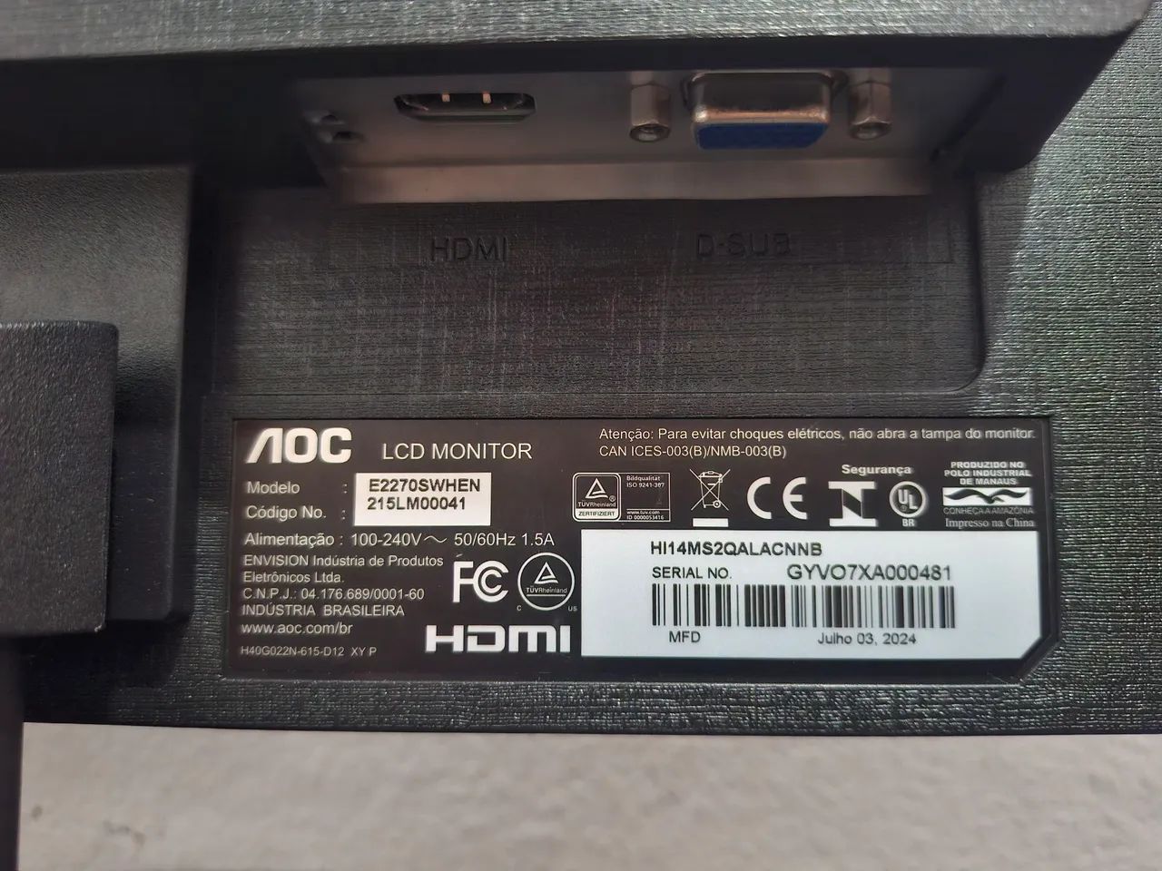 Monitor AOC E2270SWHEN - Foto 2