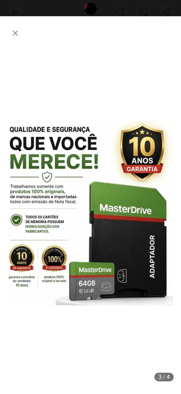 Cartão de memória  64 MB  MasterDrive - Foto 3