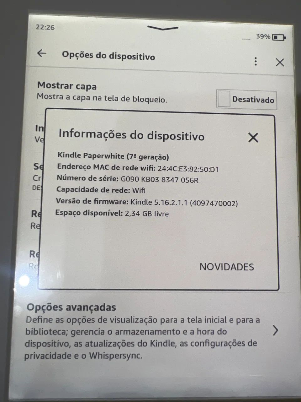 Kindle paperwhite 7 geração 