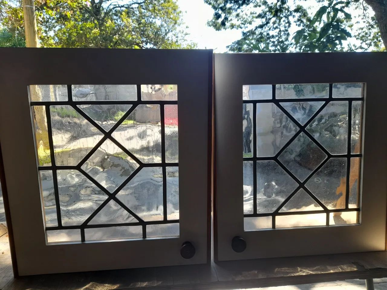 Portas de armário com vitral