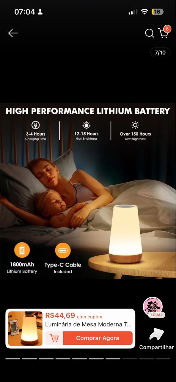 Luz LED de Cabeceira com Timer Ajustável - Foto 5