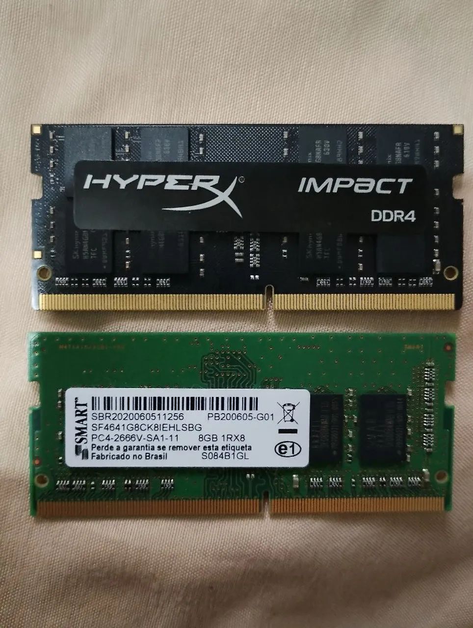 Memória ram notebook ddr4 16gb (2x8) 2666mhz (vendo separado