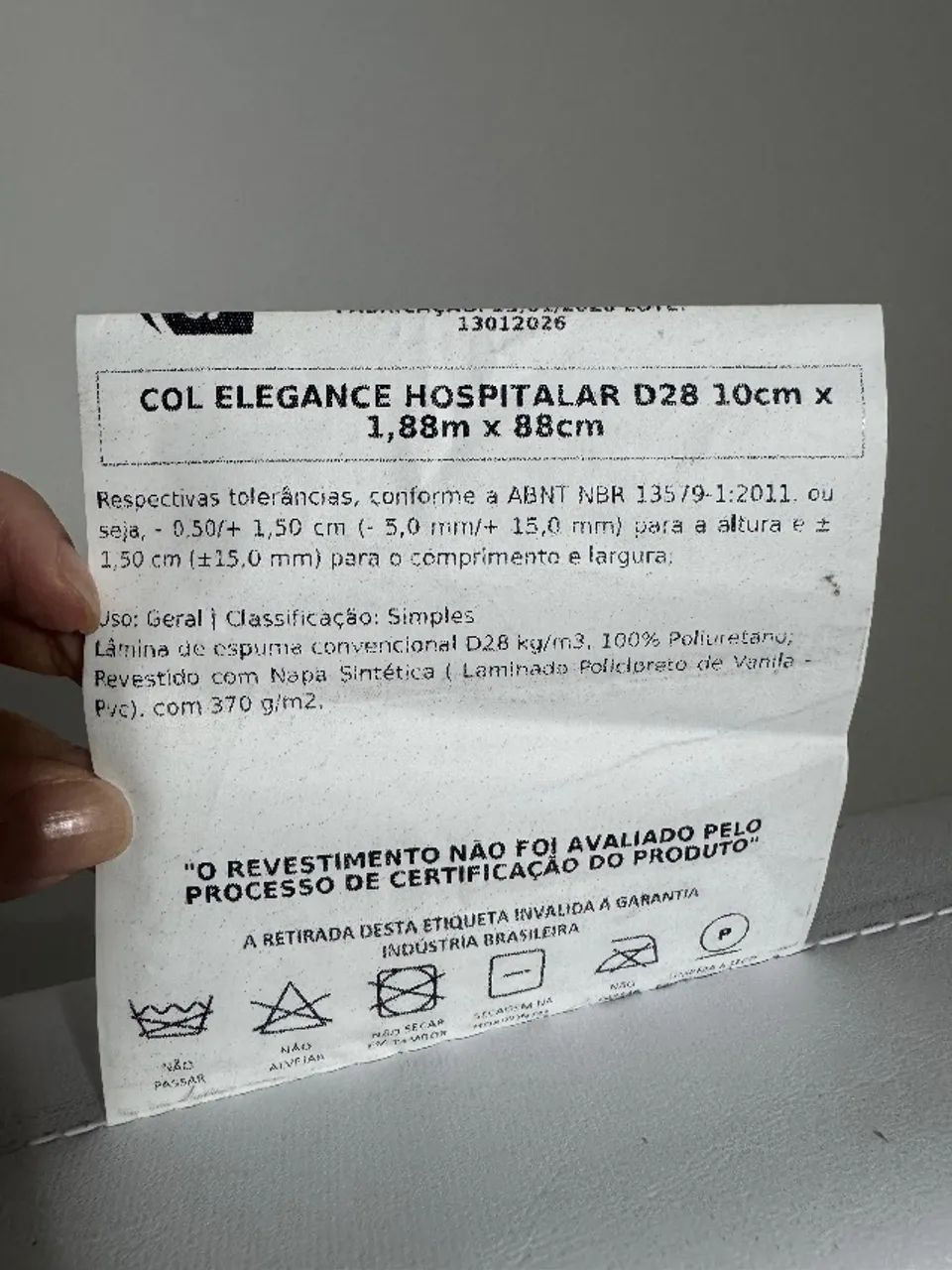 Colchão hospitalar solteiro