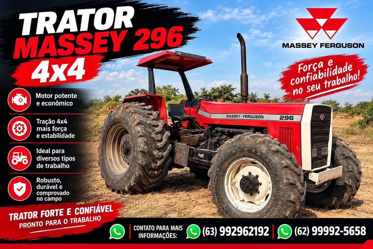 Trator Massey 296 4x4 - Foto 4