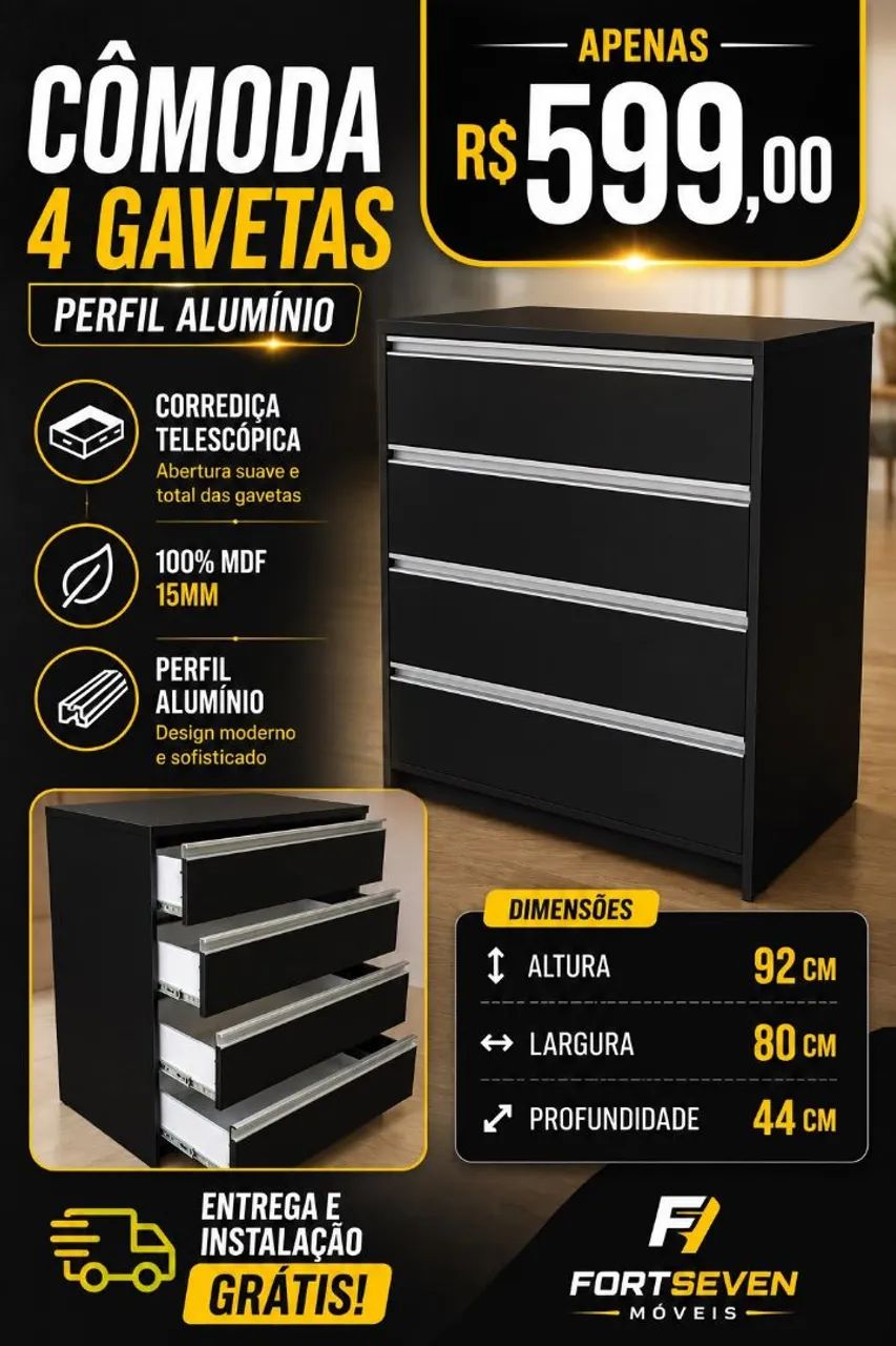 Cômoda mdf 