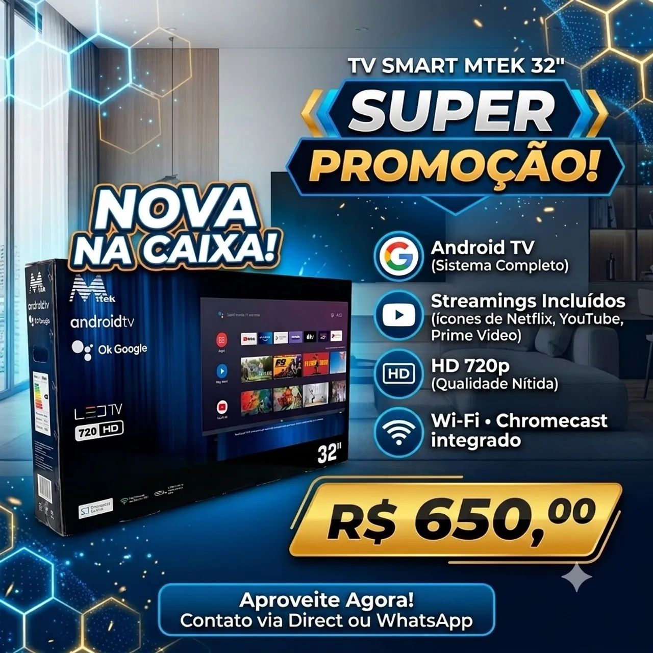 TV NOVA NA CAIXA 