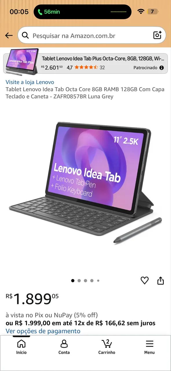 TABLET LENOVO TAB K11 128GB COM CANETA E CAPA  - Foto 4