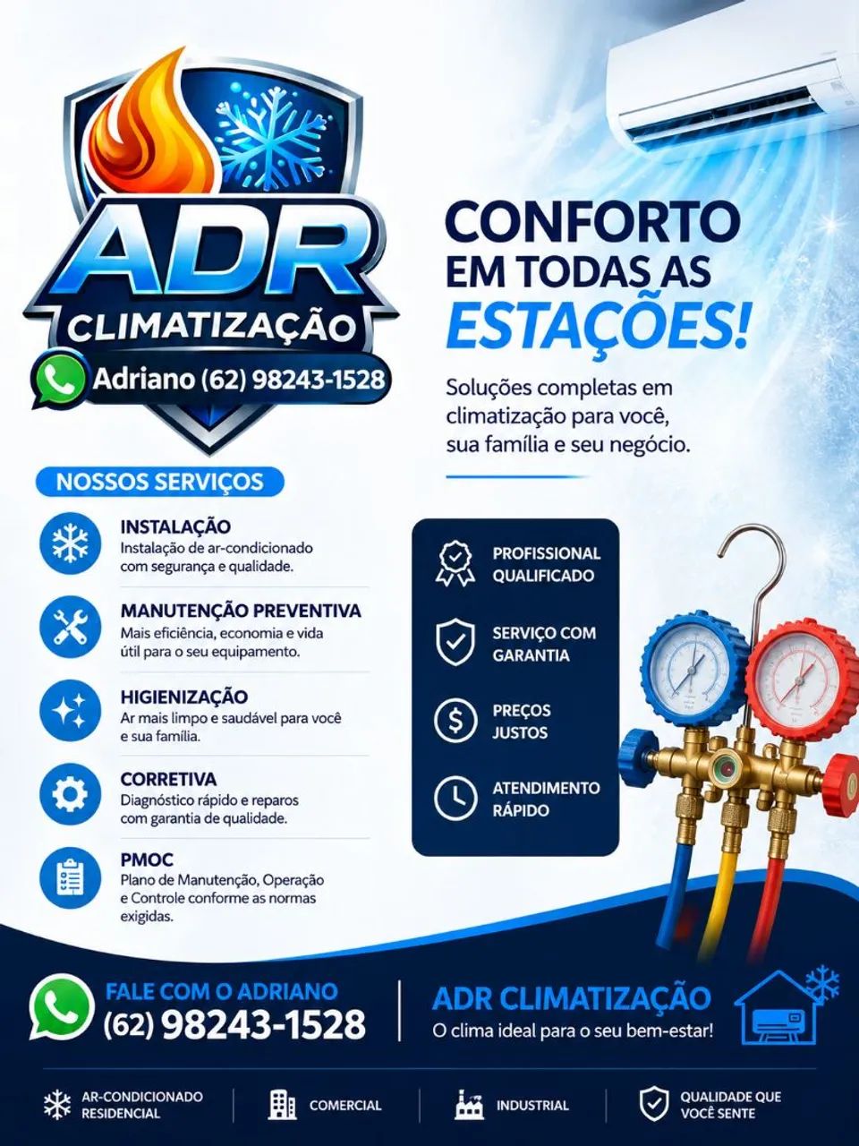 Instalação e manutenção de ar condicionado e iluminação 