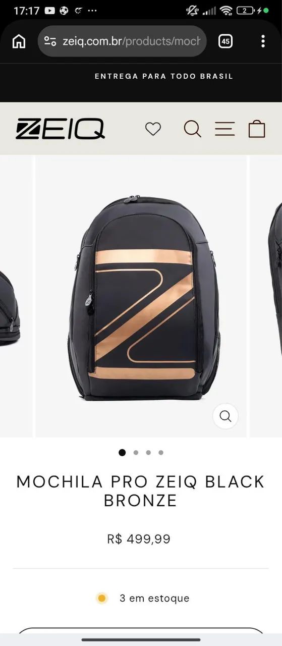 Mochila Pro Zeiq black nova? - Bolsas, malas e mochilas - Bacabal