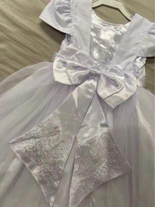 Vestido de Daminha Infantil Branco - Usado 1 vez, como novo! - Foto 4