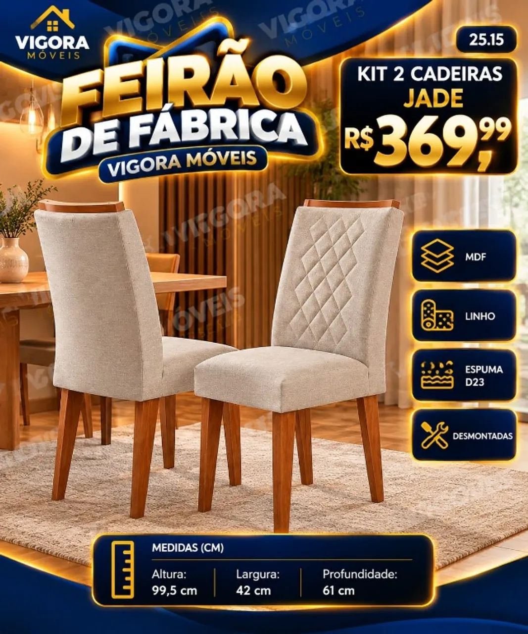 Kit 2 Cadeiras Jade 