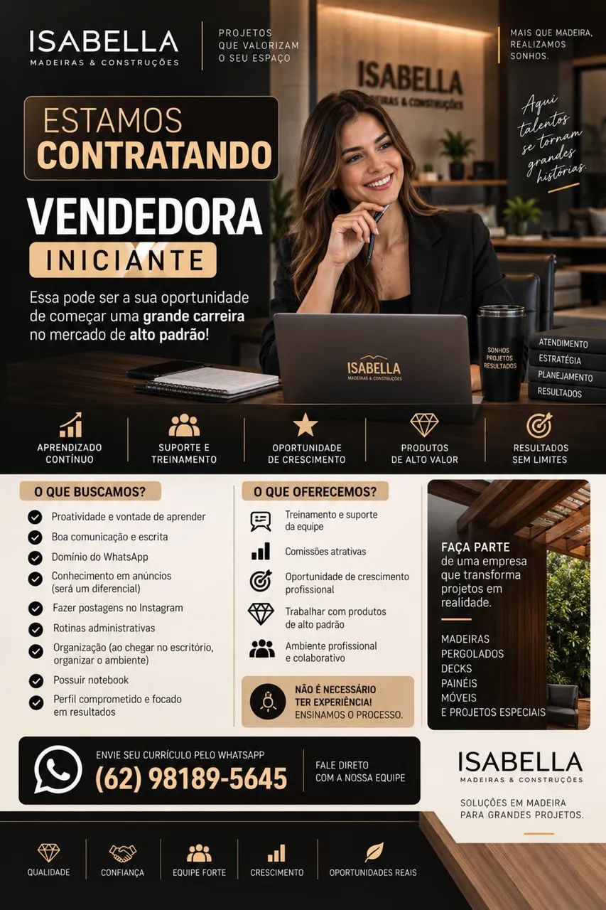 Vendedora, Auxliar administrativa Vendas 