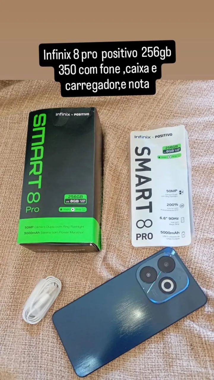 Infinix 8 pro novo 500 com acessórios  - Foto 2