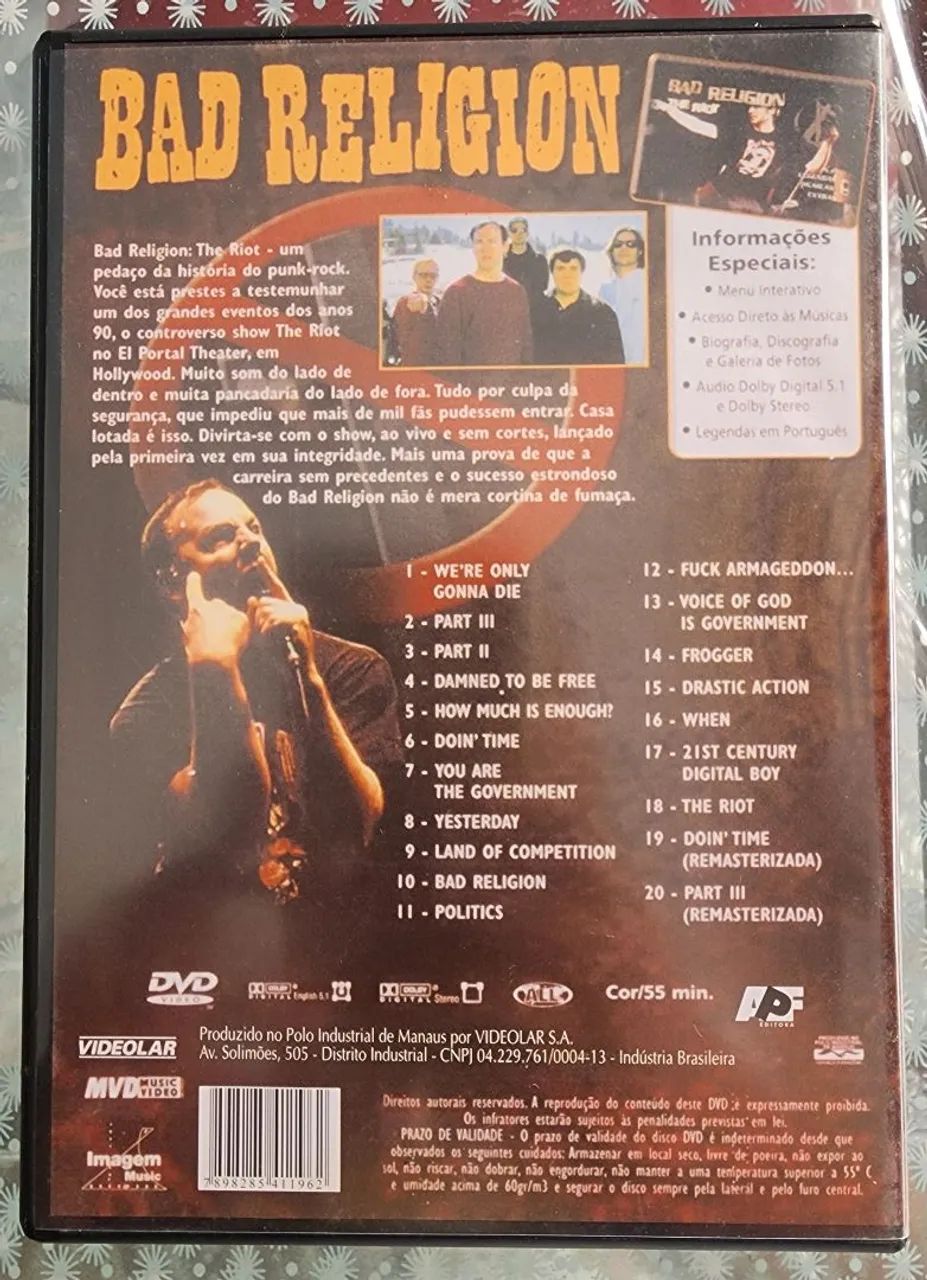 DVD da banda Bad Religion | Show da turnê do disco Suffer de 1988 - Foto 2