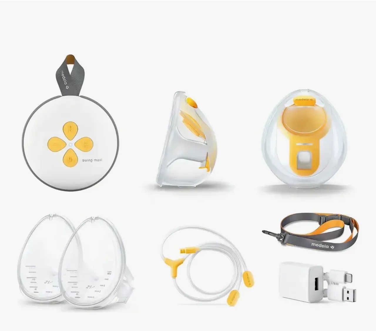 Extrator de leite materno hands-free da marca Medela.