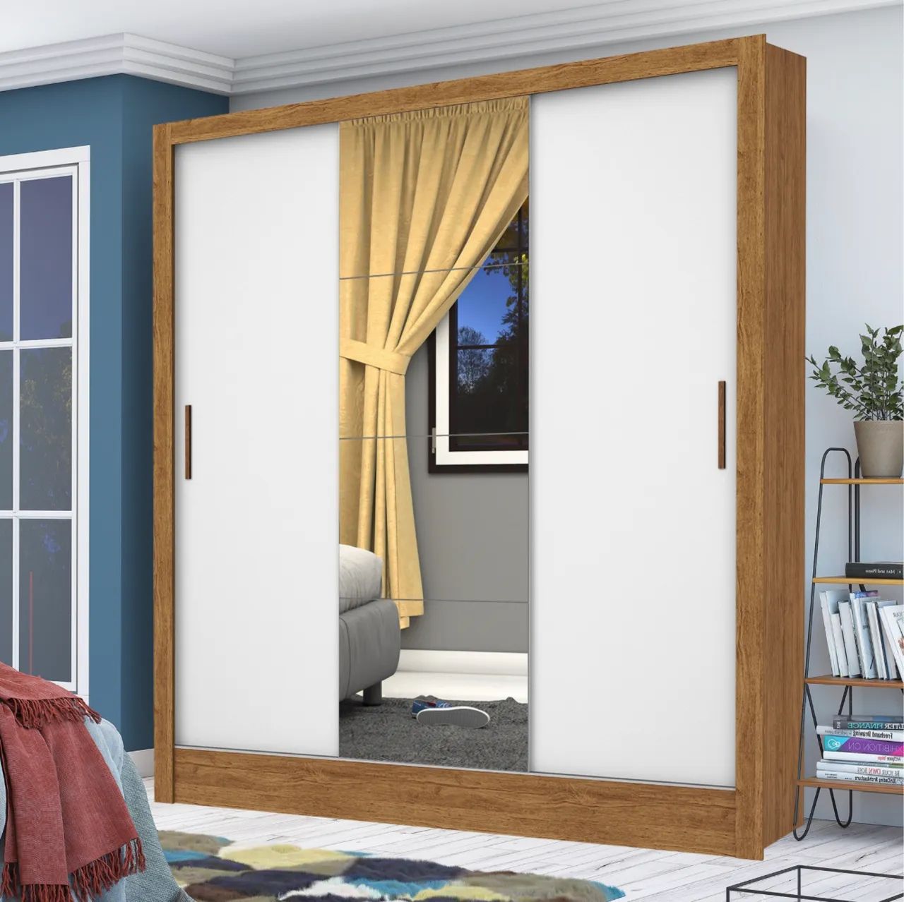 Guarda-Roupa Imperial 1,79 m com Espelho e 3 Portas