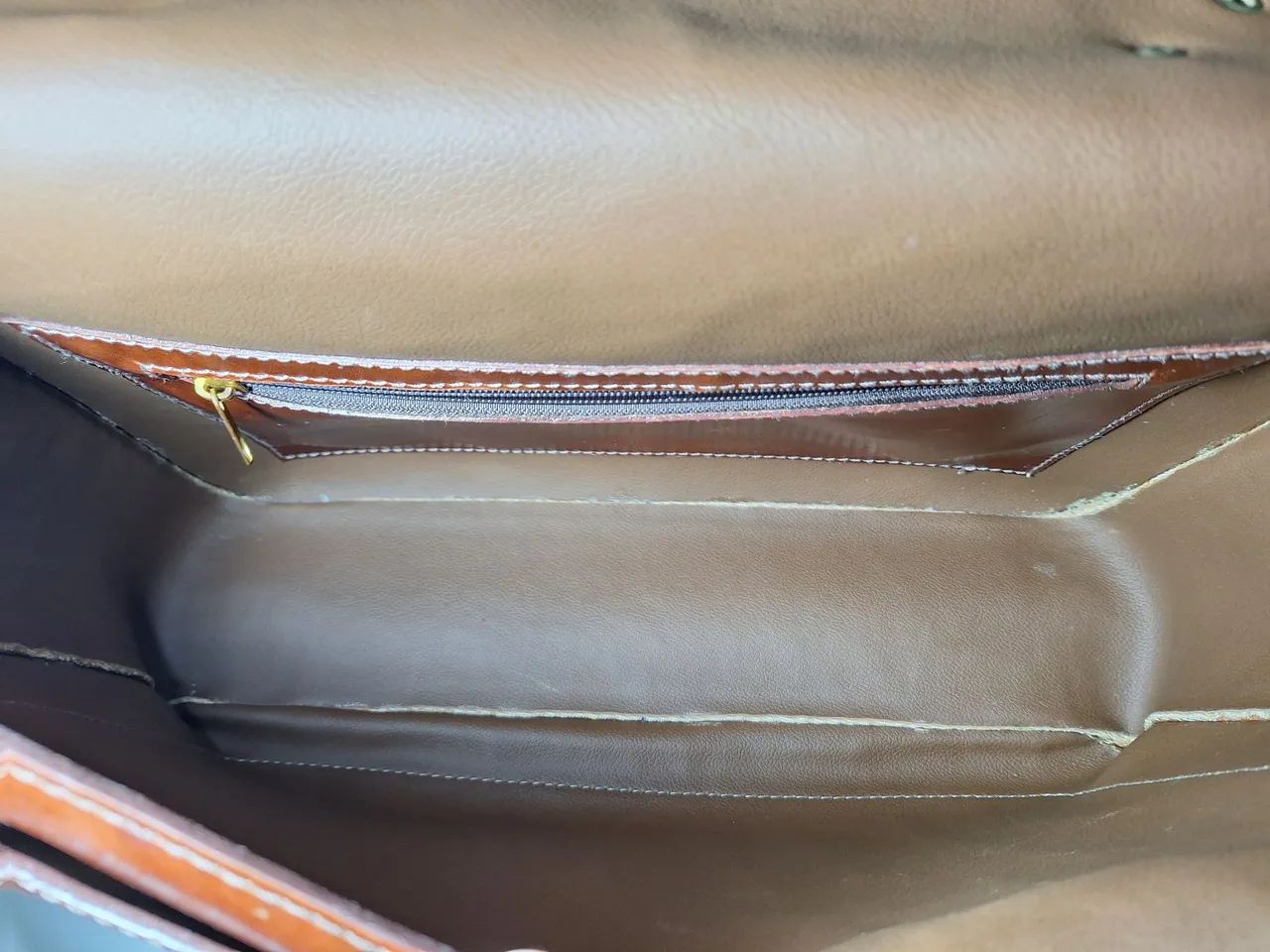 Bolsa de couro legítimo marrom - Foto 5
