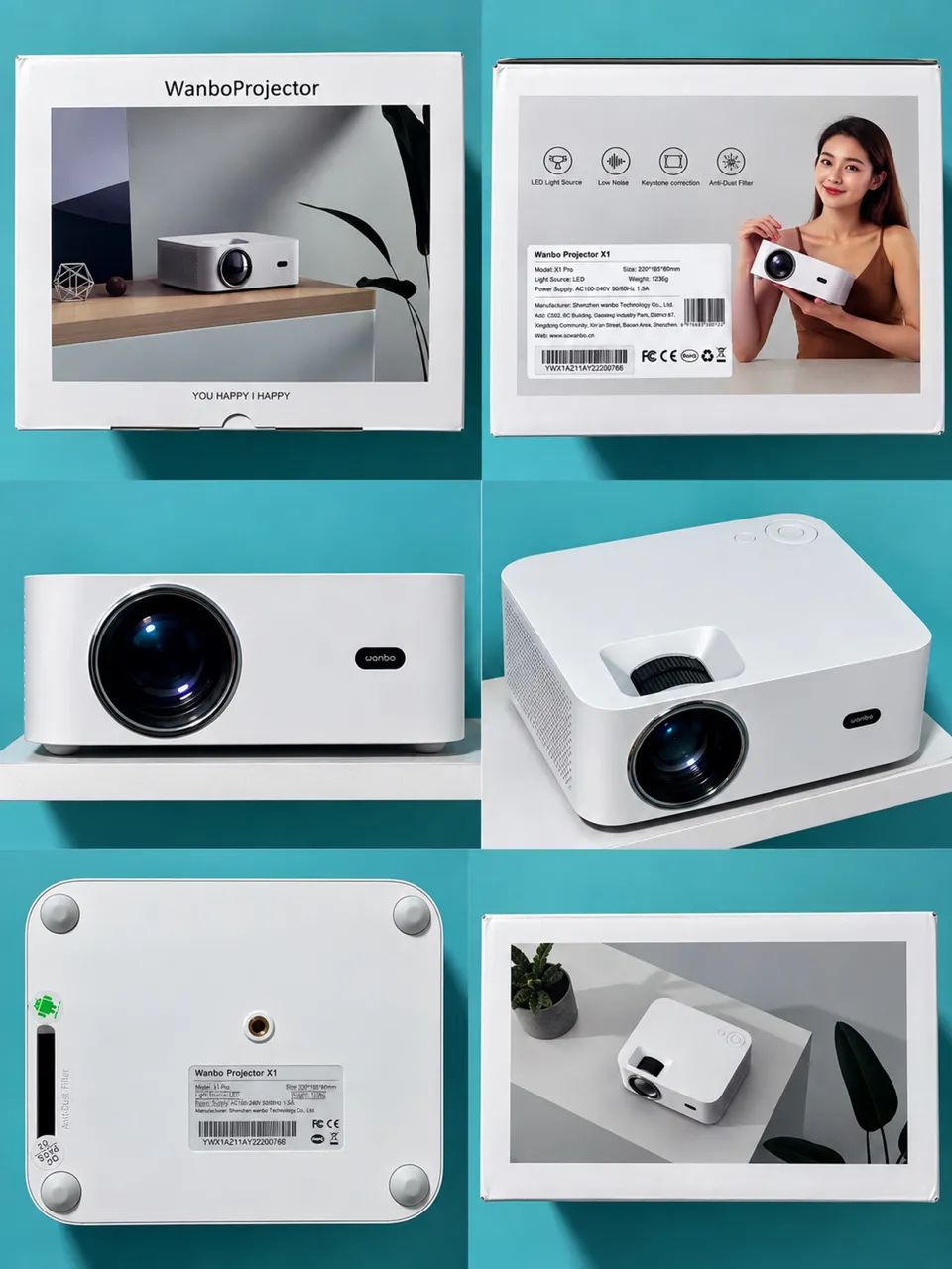 Projetor Wanbo X1 Android Smart - Foto 5