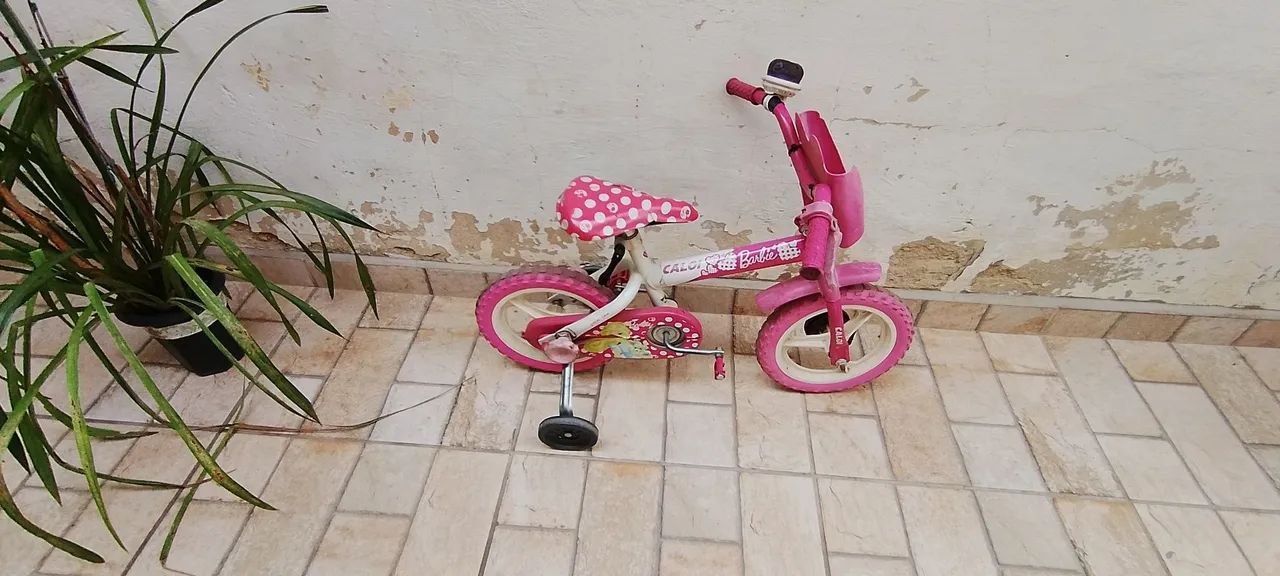 Bicicleta infantil Rosa usada Aro12 - com rodinhas 