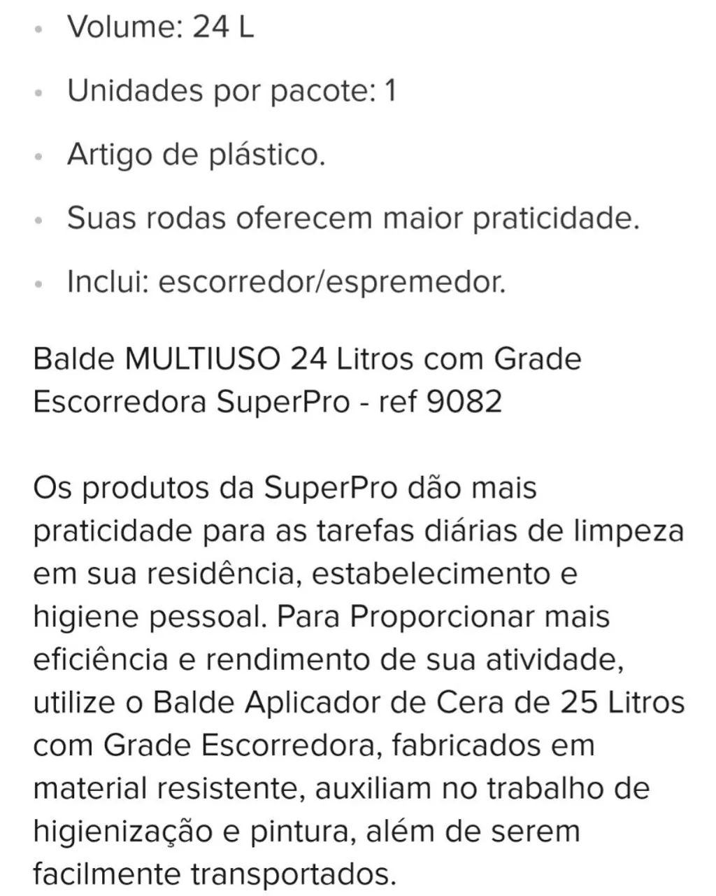 Balde Plástico 24 Litros com rodas - Foto 5