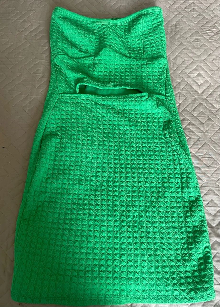Vestido Midi Verde Texturizado
