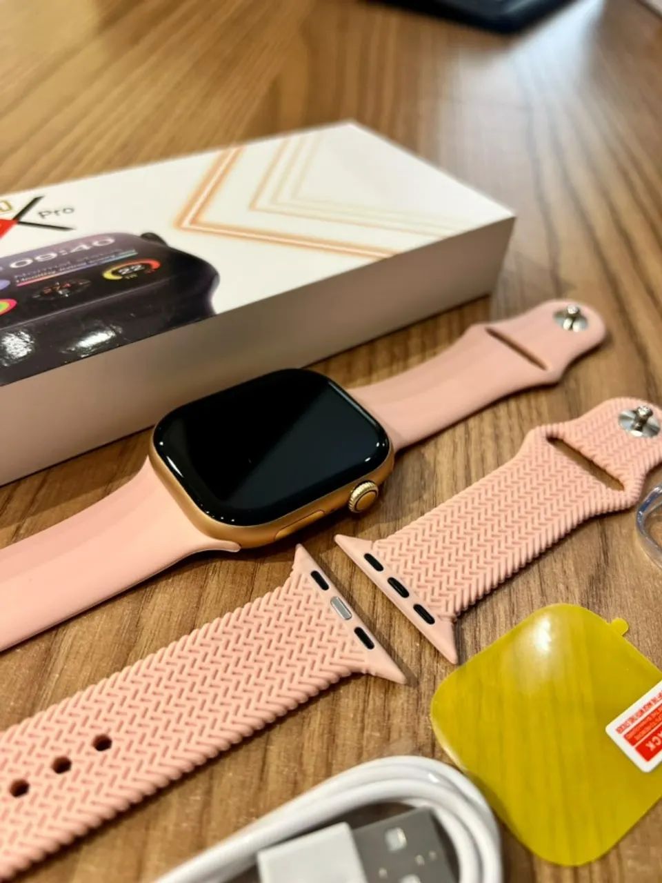 Smartwatch Microwear X10 Pro S10 47mm Amoled Rosa Com GPS NFC E 2 Pulseiras - Foto 2