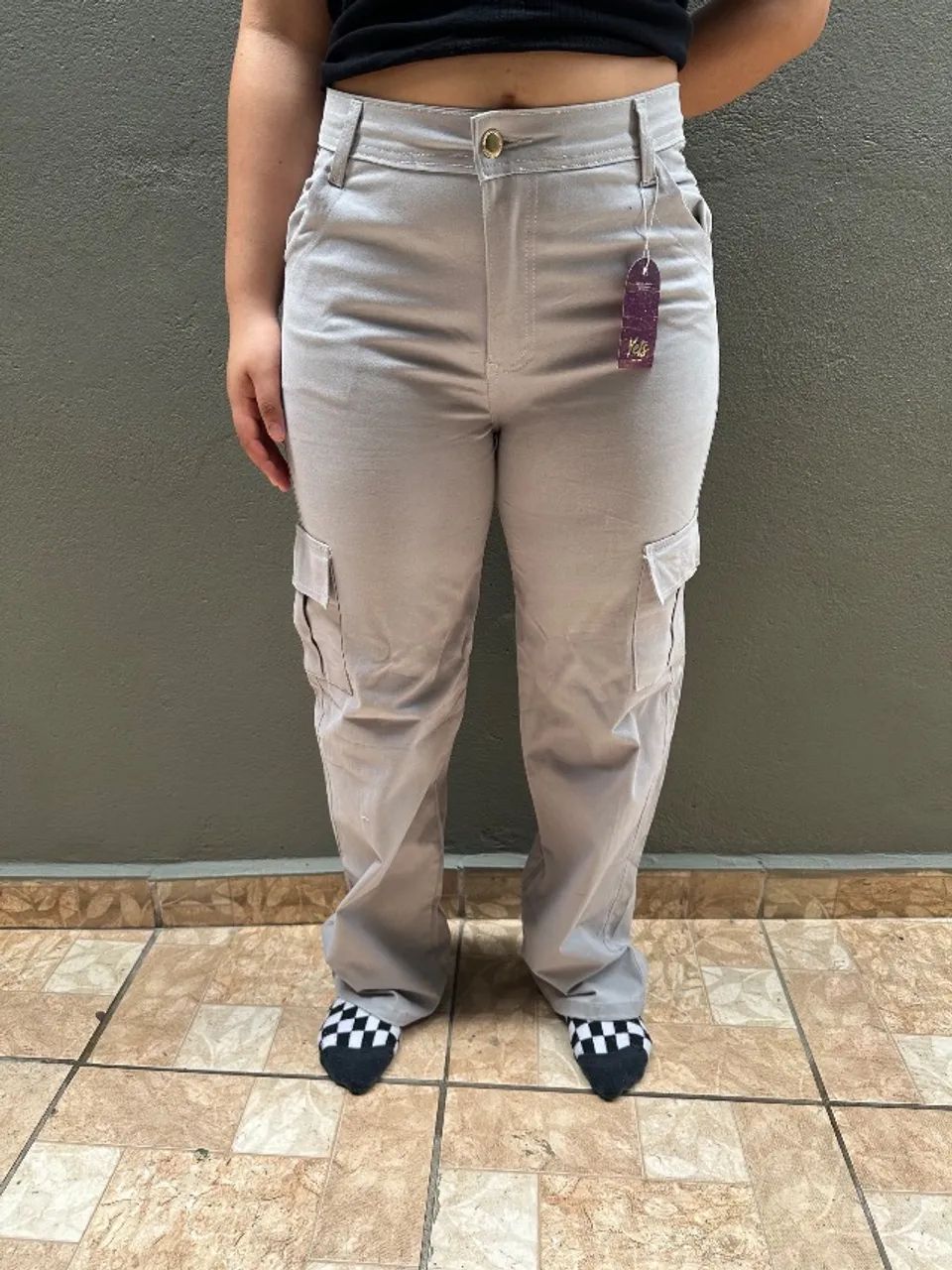 calça wide leg cargo yetspremium cinza - Foto 2