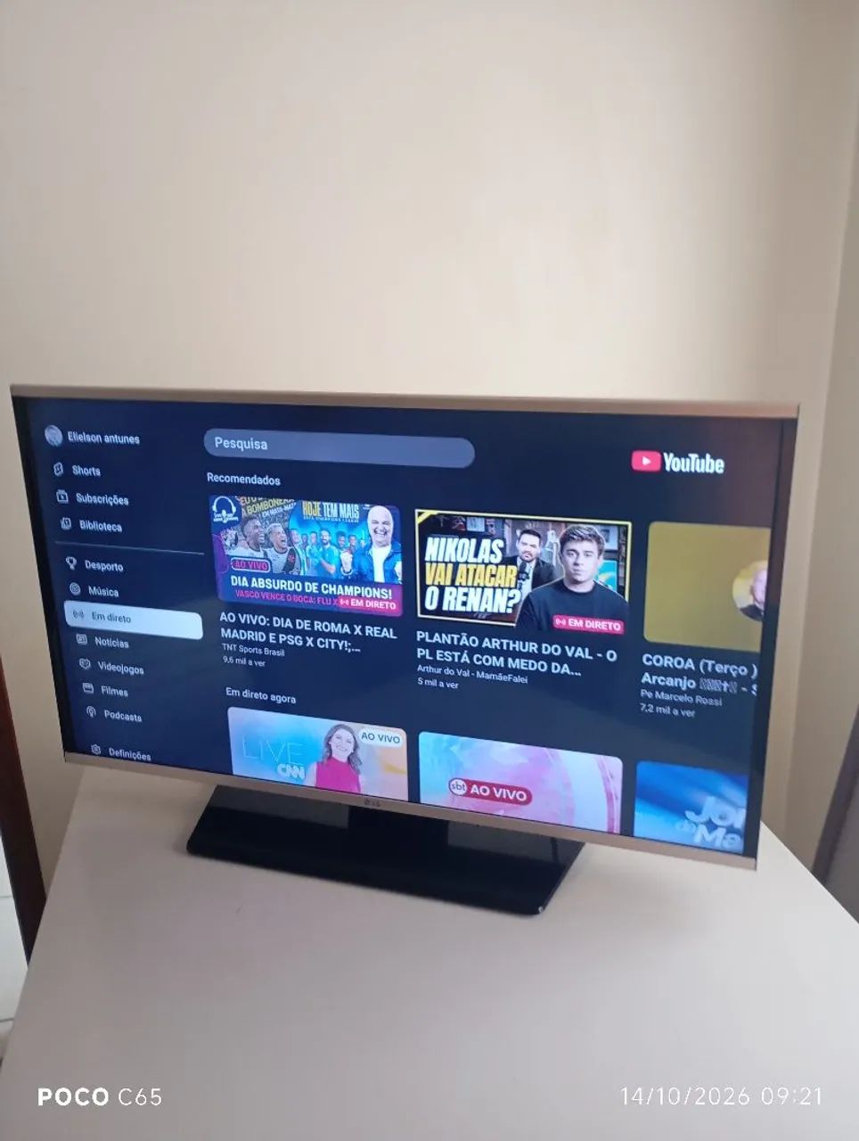 Tv LG smart 40 polegadas em excelente estado com controle e pezinho  - Foto 4