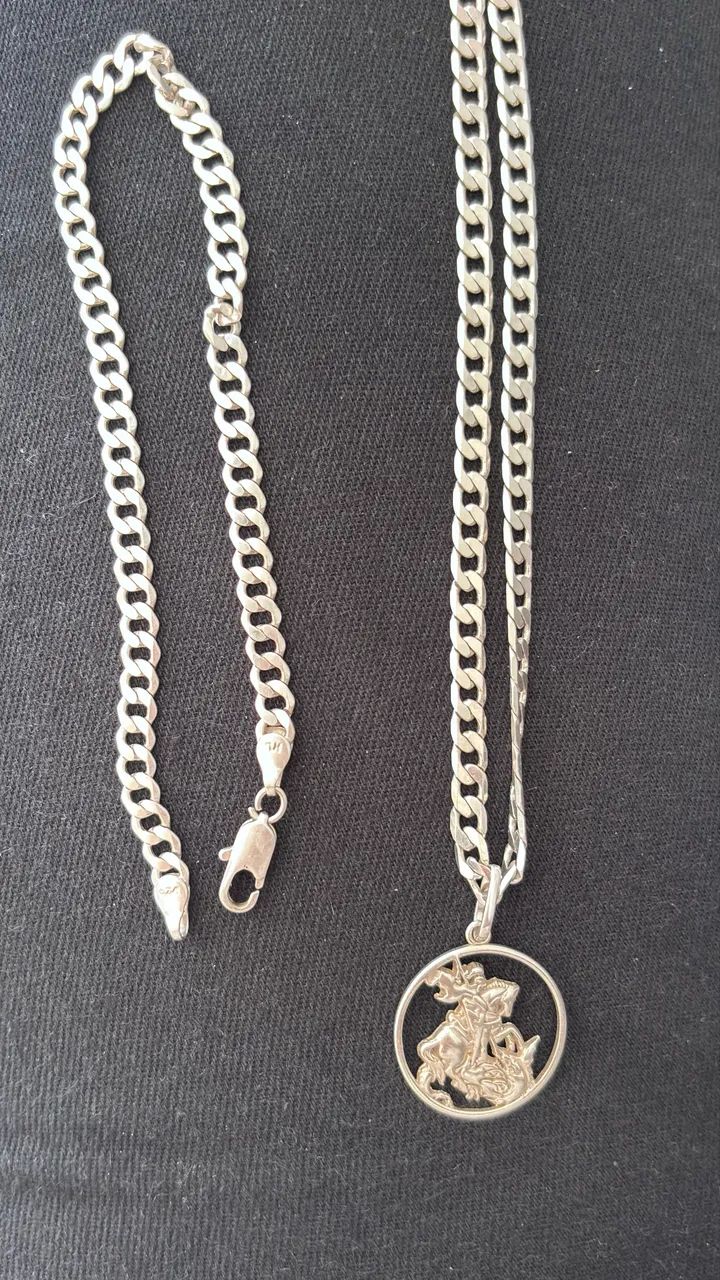 PULSEIRA CORRENTE E PINGENTE DE PRATA 925 - Foto 2