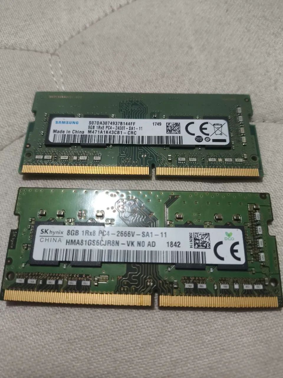 2 memória RAM para notebook 8gb cada 