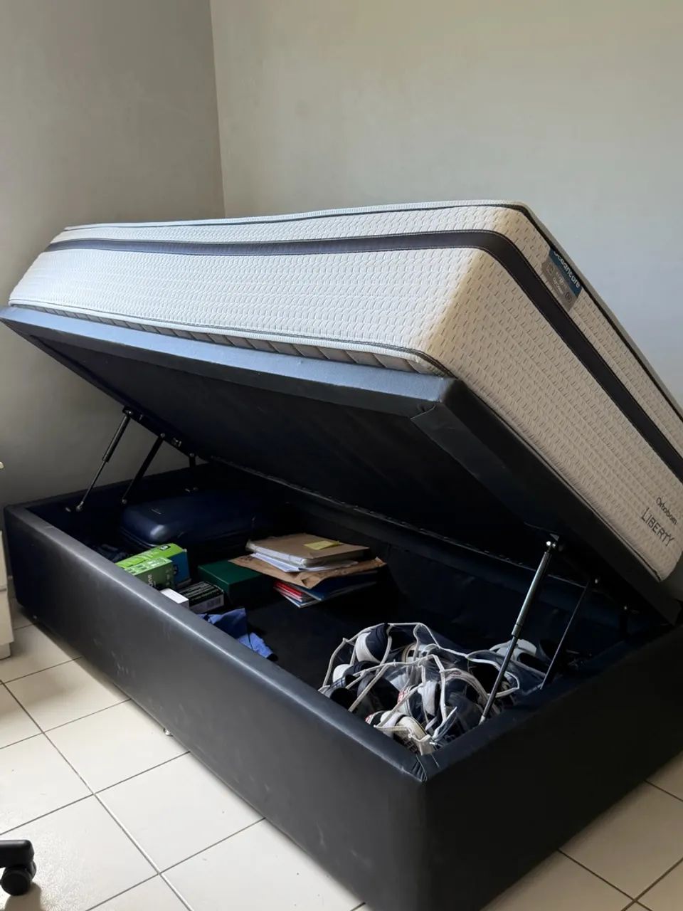 Cama baú e colchão solteiro - Ortobom - Foto 3
